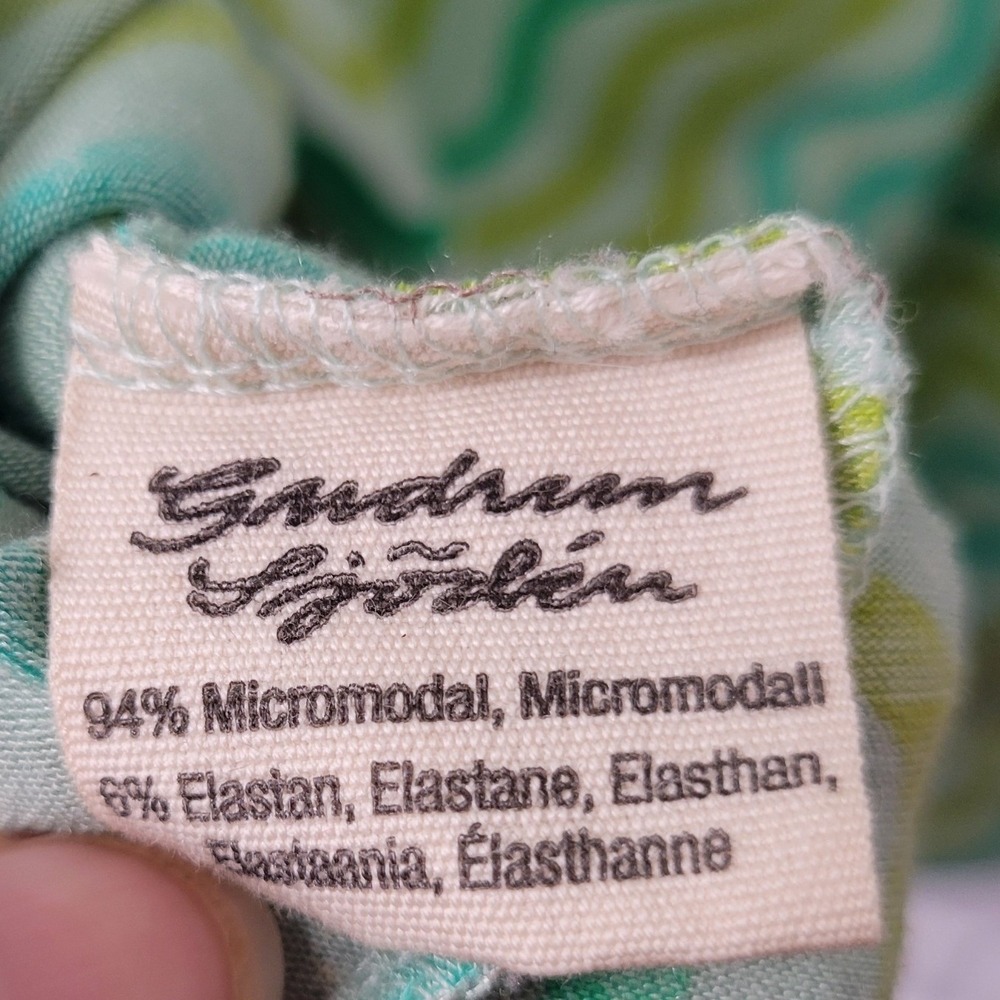 Vintage Gudrun Sjoden Tank Dress Size S Green Aqua Artsy Micromodal A-Line - Picture 6 of 10